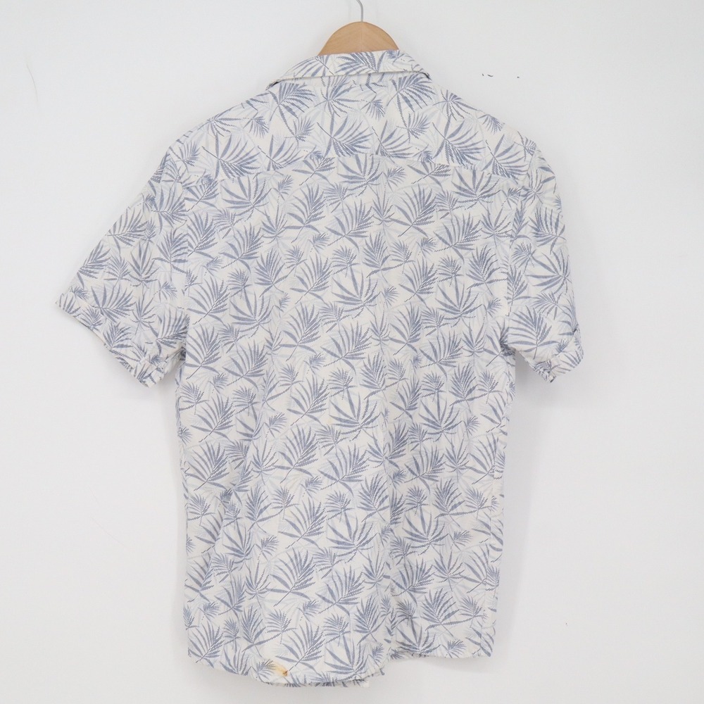 Ricardo Shirt Mens XL Tropical Palm Leaf White Blue Button-Down Good - Picture 4 of 5